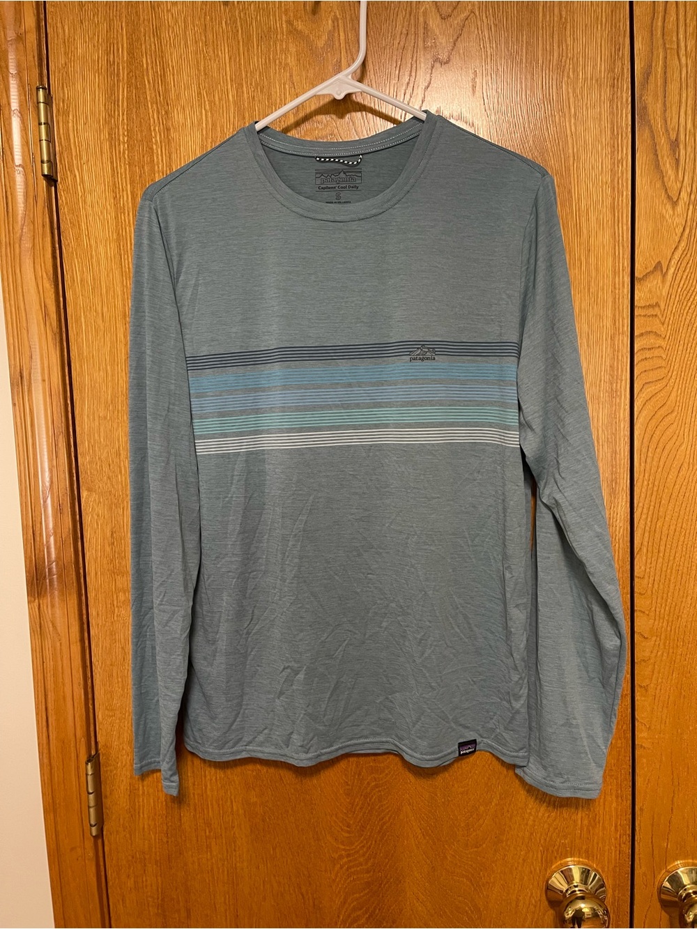 Patagonia Men's Long-Sleeve Stripe Crew - Teal and Blue